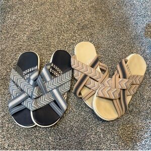 Stylish Women's Sandals in Blue and Tan